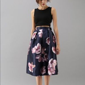 NWT Chicwish 🌸Peach Blossom Navy Midi Dress🌸